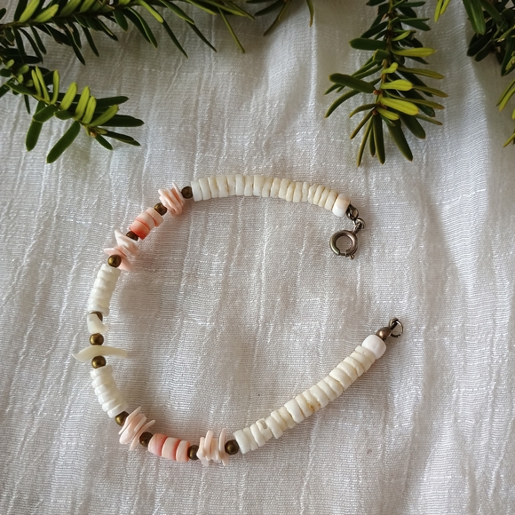 🦪 VTG MOP 🦪 1970s Native American Zuni Heishi, Luhuanus, & MOP fetish bracelet - Picture 6 of 8